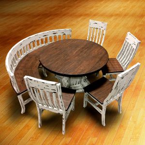 curved bench with